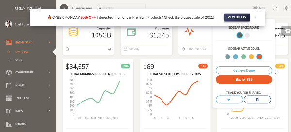 Free Lumino Bootstrap Admin Template