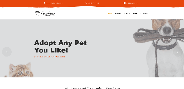 Four Paws: A Trading Pet Grooming WordPress Theme
