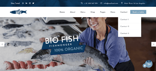 Pesce a Seafood website Templates