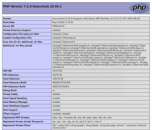 php info