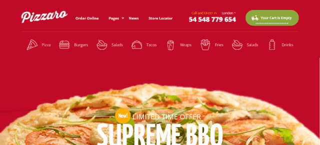 Pizzaro: An Optimal Fast-Food WordPress Theme
