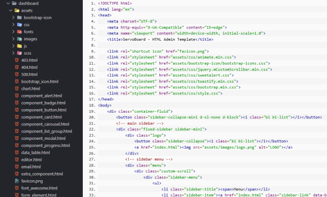 Free HTML Backend Template