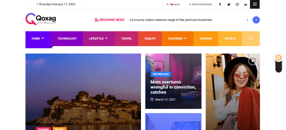 Qoxag: Blogging Site Builder Template