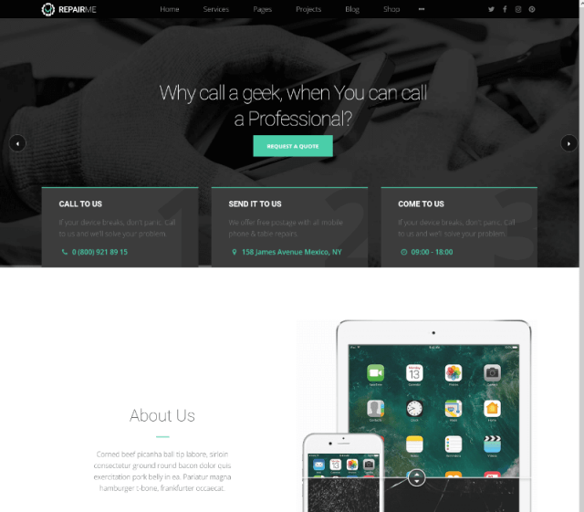 RepairMe a home appliances website template