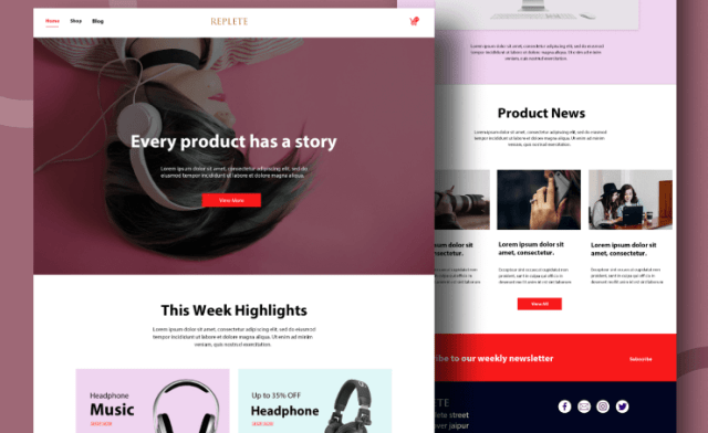 REPELETE E-Commerce website UI