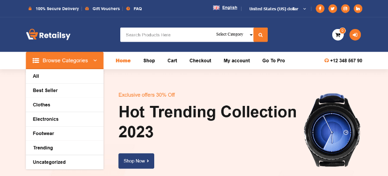 Retailsy: an Amazing Free Watches WordPress Theme