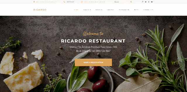 Ricardo: A Useful Catering Services Web Design