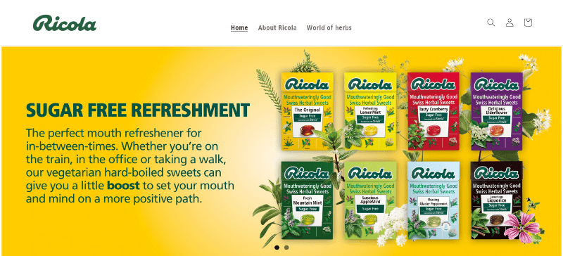 Ricola: Successful Examples of Shopify Storefront