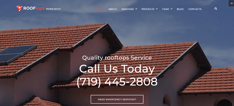 Rooftops: A Beautiful Roofing Service WordPress Theme