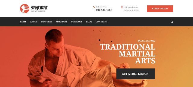 Samurai Website Template for Judo Program, Academy, and Training