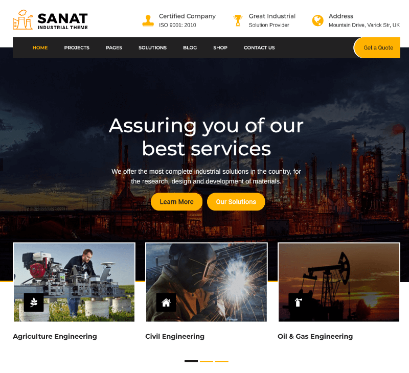 Sanat: A Sleek Industrial Website Template