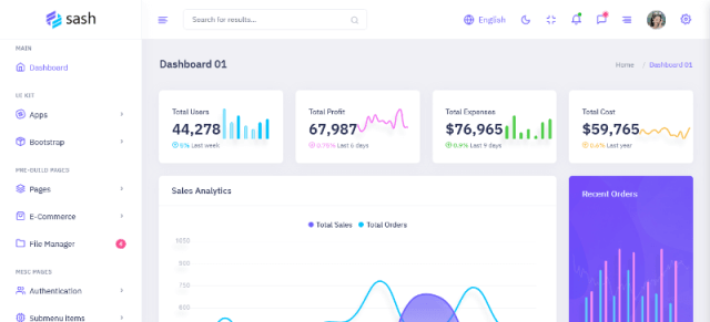 Sash Bootstrap 5 Dashboard Template
