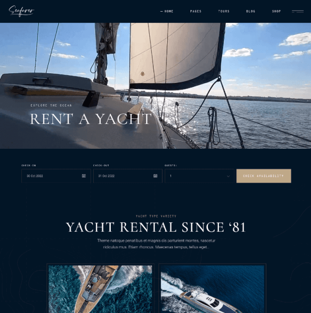 Seafarer a boating WordPress theme