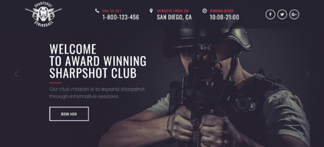 SharpShot a gun training wordpress theme