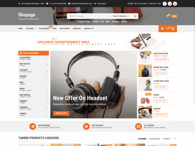 Preview screenshots of Shopage