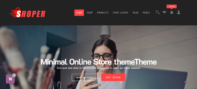 Shoper is A Free WooCommerce Template