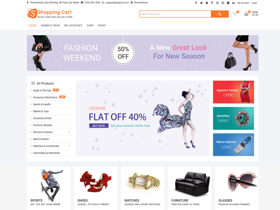 ShoppingCart: Most Configurable WordPress Theme