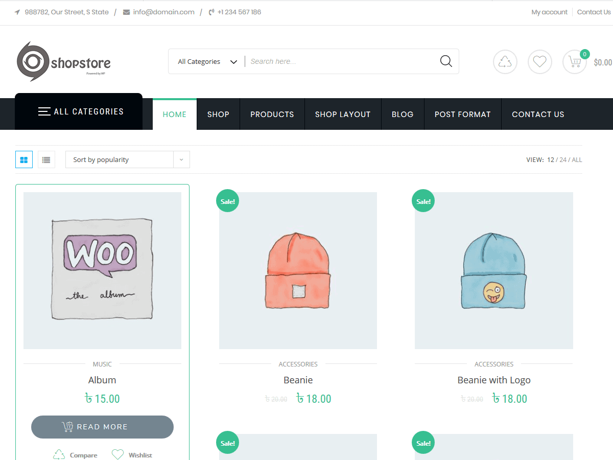 ShopStore A Free WP Shop Theme