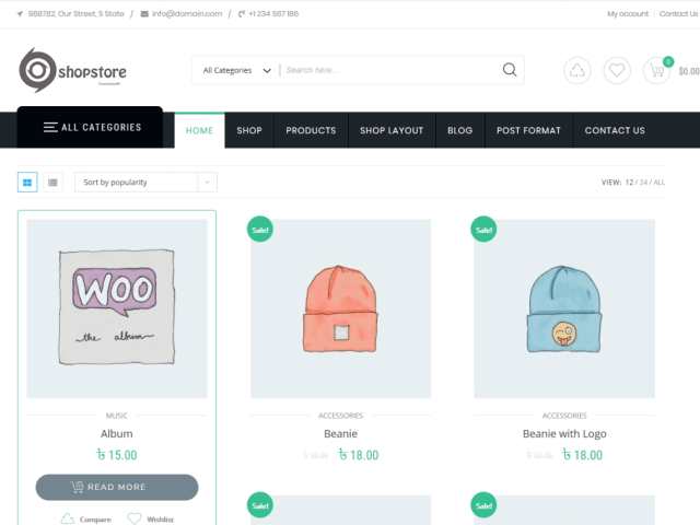 Preview screenshots of Shopstore