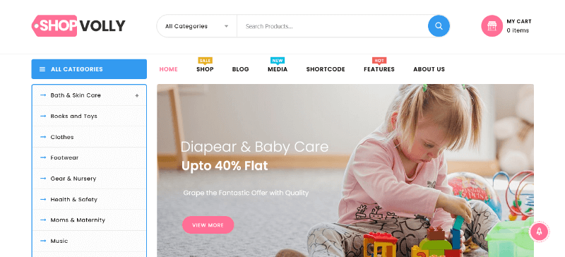 ShopVolly a Optimal Toy Emporium Website Template