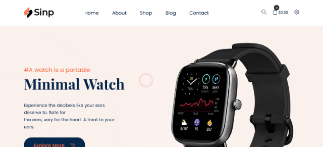 Sinp Shopify theme for one product store