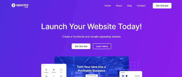 Spectra One: A Free Fast Loading Website Design
