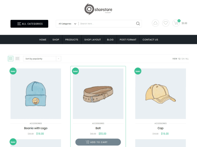 Preview screenshots of Store Commerce