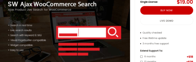 SW Ajax WooCommerce Search