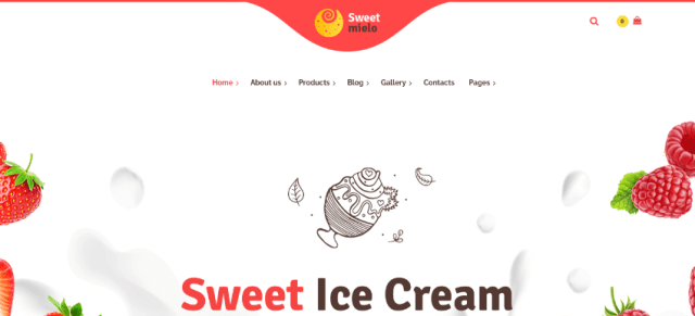 SweetMielo a ice cream shop wordpress theme