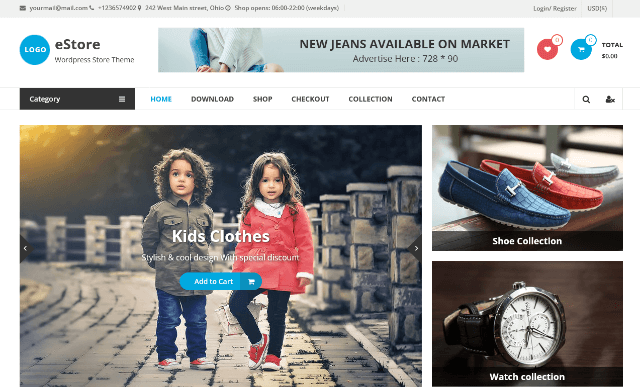 eStore: Efficient Online Store WordPress Template