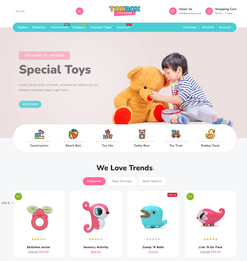 Toybox a Shopify toy store theme 
