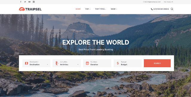 Traipsel: A Minimal Adventure Travel Website Theme