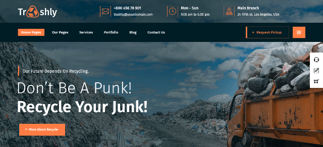 Trashly: Recycling WordPress Template