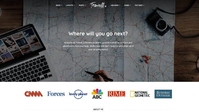 Trawell: A Real Travel Influencer Website Template