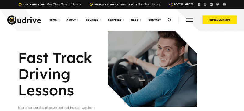 Udrive a Car Instructor Website Template