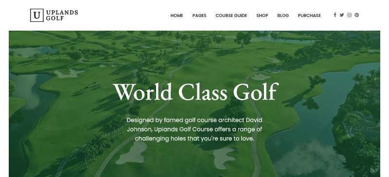 Uplands : An Elegant Golf WordPress Theme