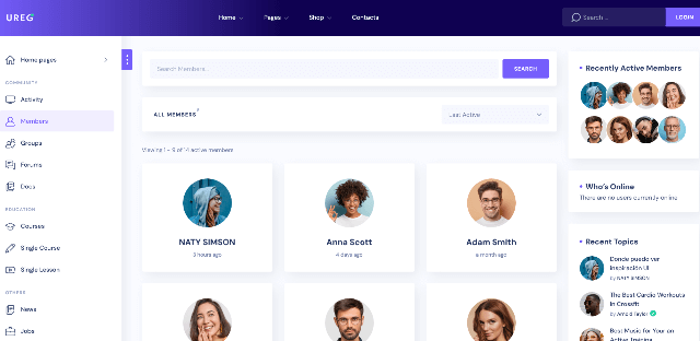 Ureg: A Ultimate WordPress Intranet Portal Theme