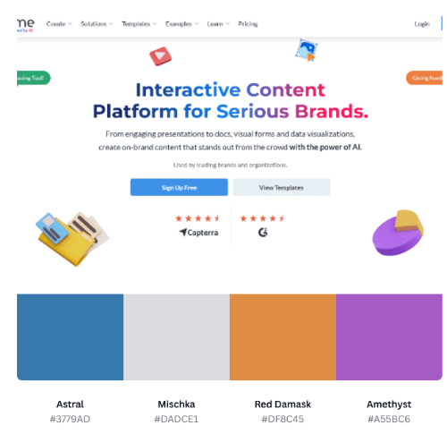 Visme: Best Gradient Color Combinations for Website