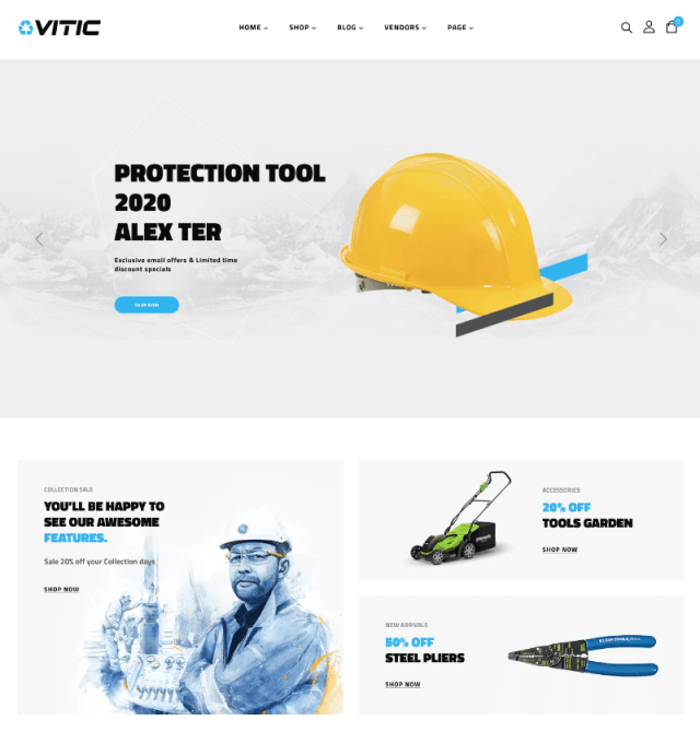 Vitic a hardware store WordPress theme