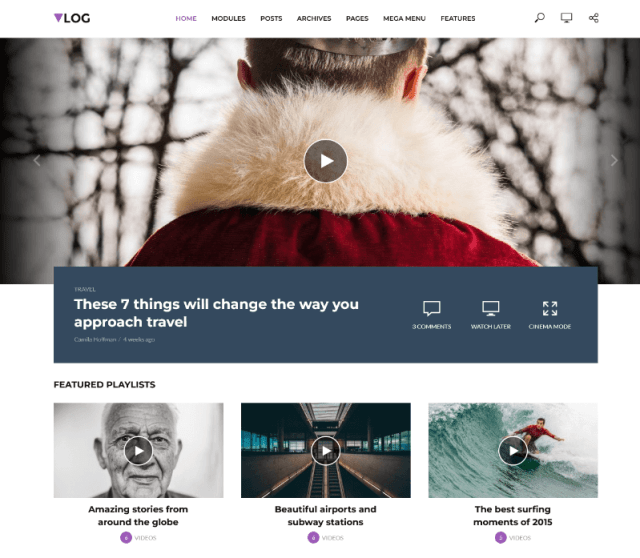 Vlog: An Elegant WordPress Theme with Video Header