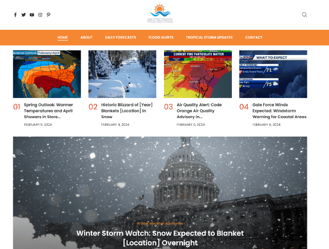 Weather Wise: A Stylish Weather WordPress Theme