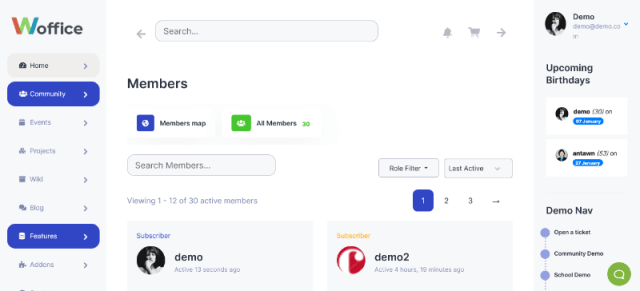 Woffice: A Minimal Social Networking Template