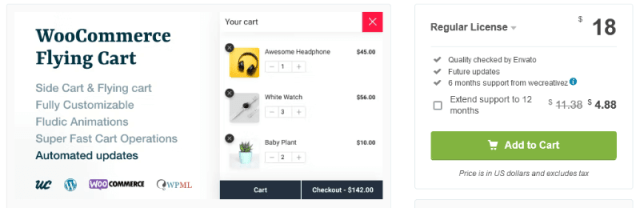 WooCommerce Flying Cart