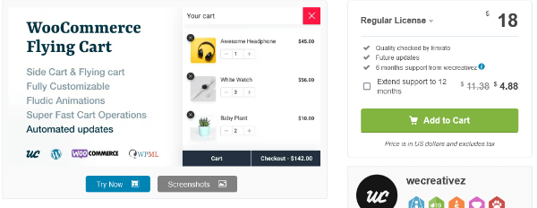 woocommerce floating cart