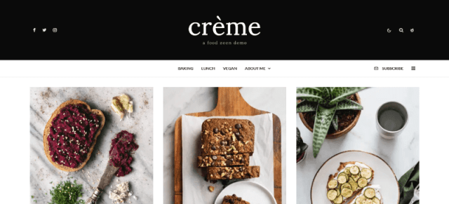 Zeen food recipes WordPress theme